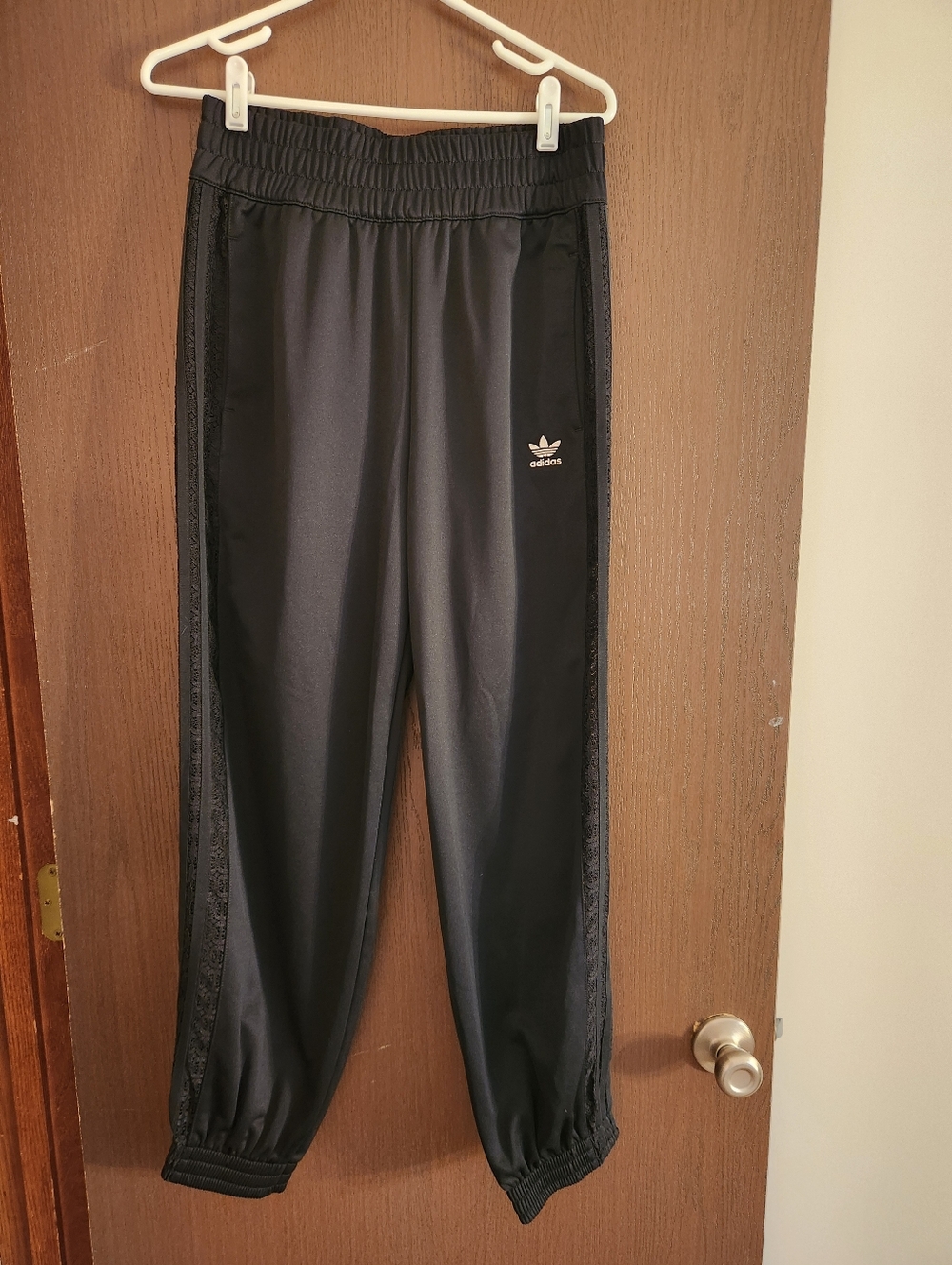 Adidas Black Jogger Track Pants With Lace Sides